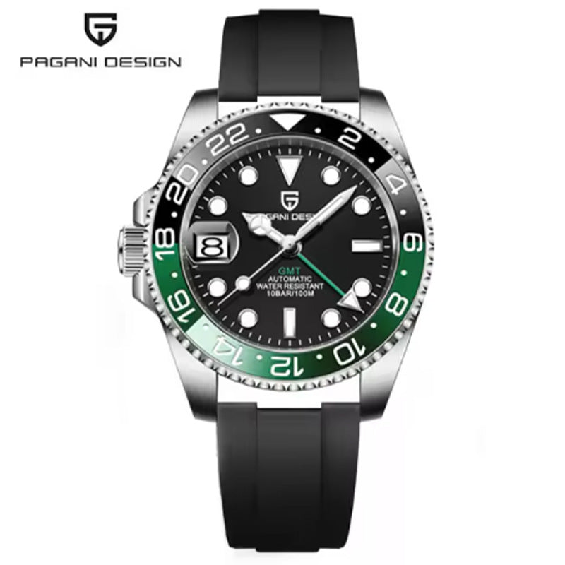 PAGANI DESIGN Mens GMT Mechanical Watch Luminous Calendar