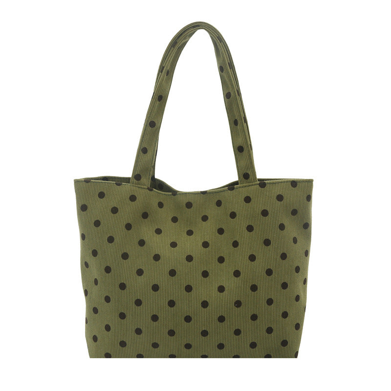 Polka Dot PU Tote Bag with Adjustable Strap