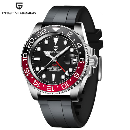 PAGANI DESIGN Mens GMT Mechanical Watch Luminous Calendar