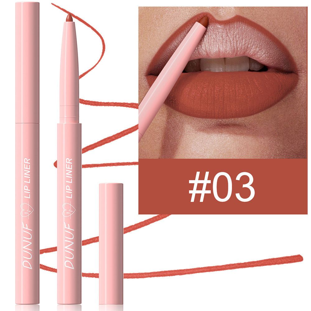 Outline lip shape with lipstick
