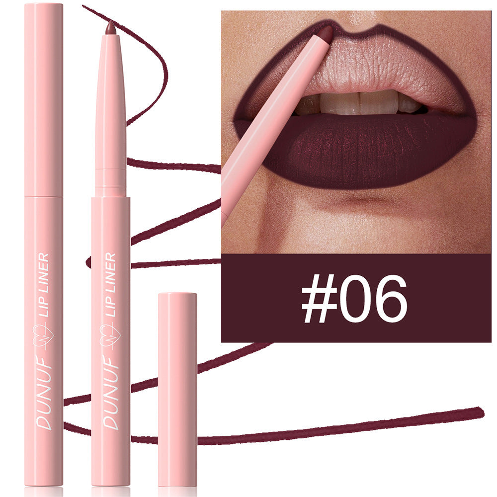 Outline lip shape with lipstick