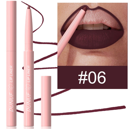 Outline lip shape with lipstick