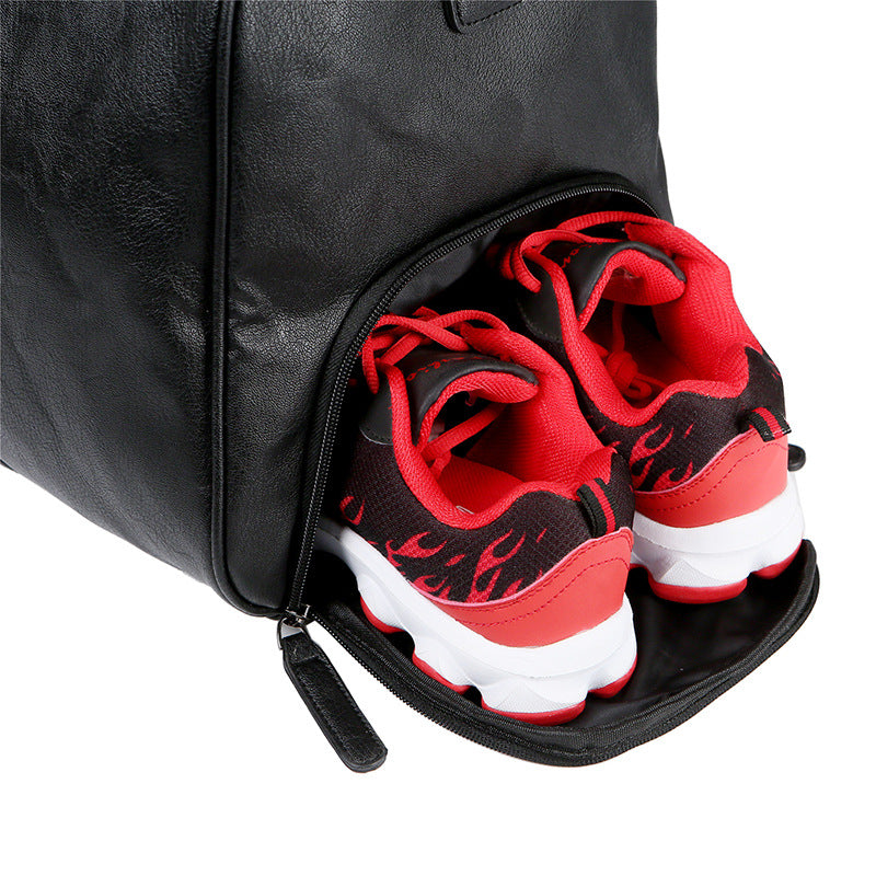 PU Leather Mens Travel Bag with Shoe Compartment