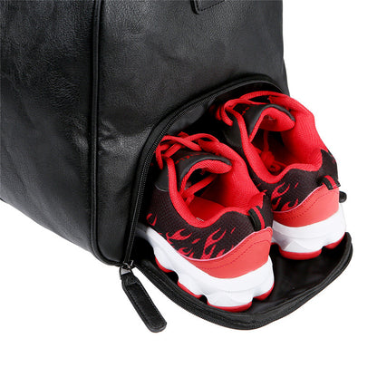 PU Leather Mens Travel Bag with Shoe Compartment