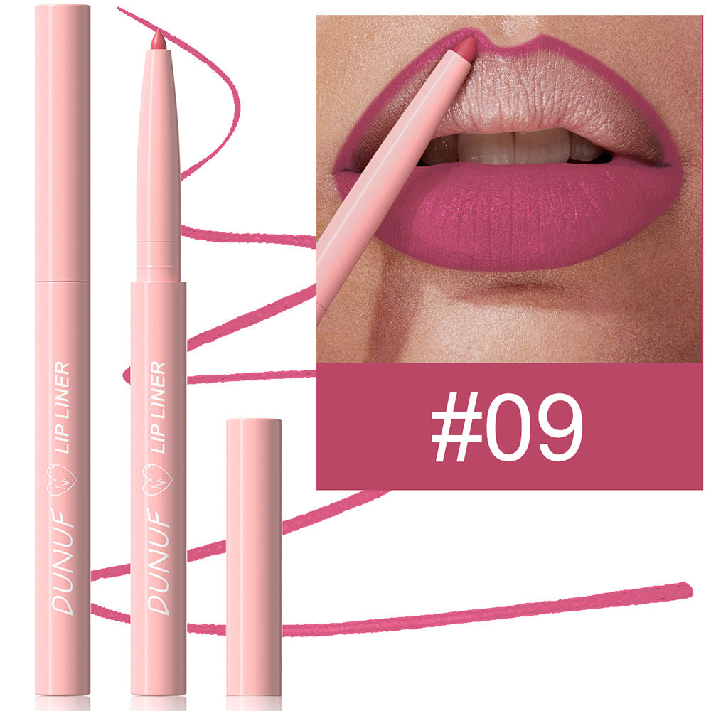 Outline lip shape with lipstick