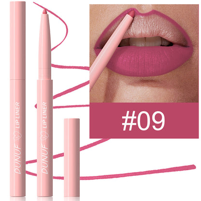 Outline lip shape with lipstick