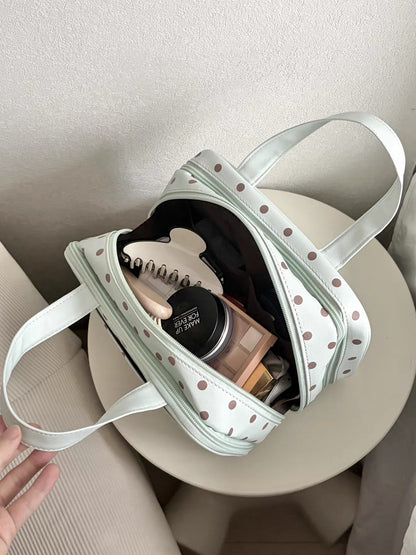 Portable Cosmetic Bag with Three Layers Large Capacity