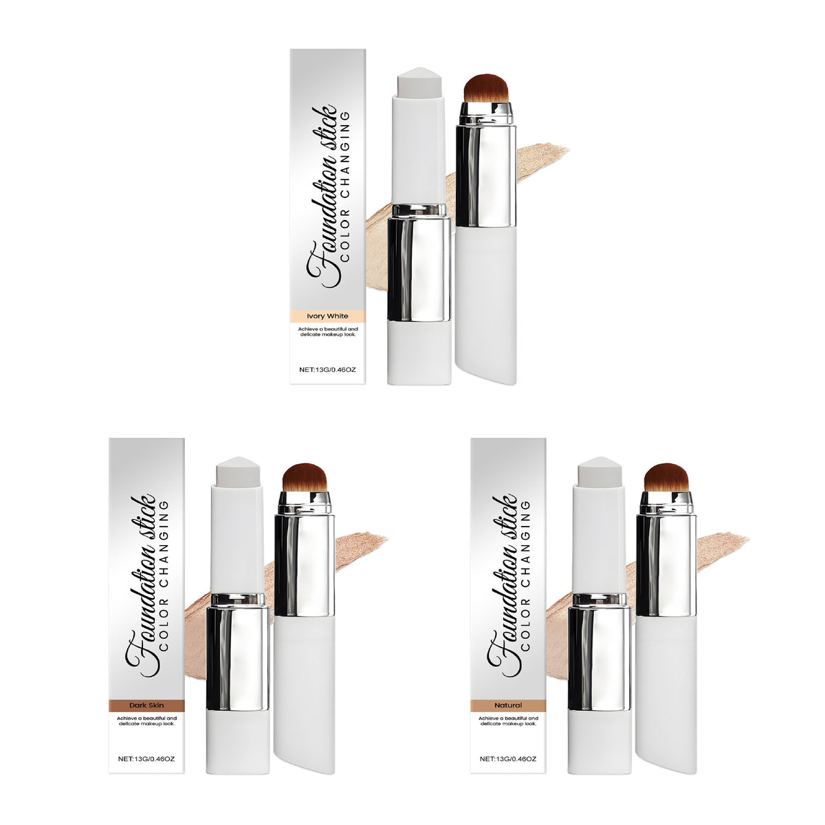 Foundation liquid color-changing stick matte finish