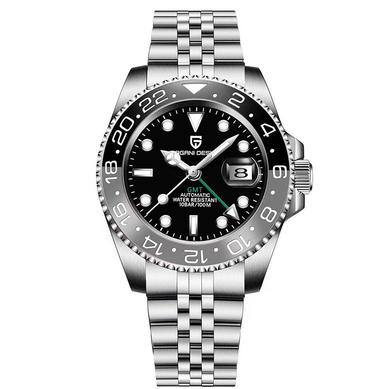 PAGANI DESIGN Mens GMT Mechanical Watch Luminous Calendar