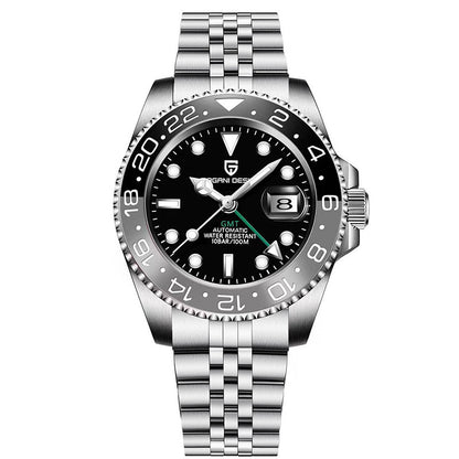 PAGANI DESIGN Mens GMT Mechanical Watch Luminous Calendar