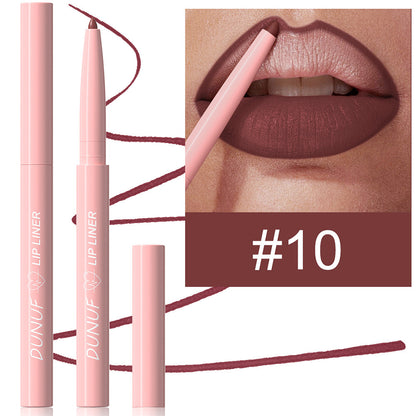 Outline lip shape with lipstick