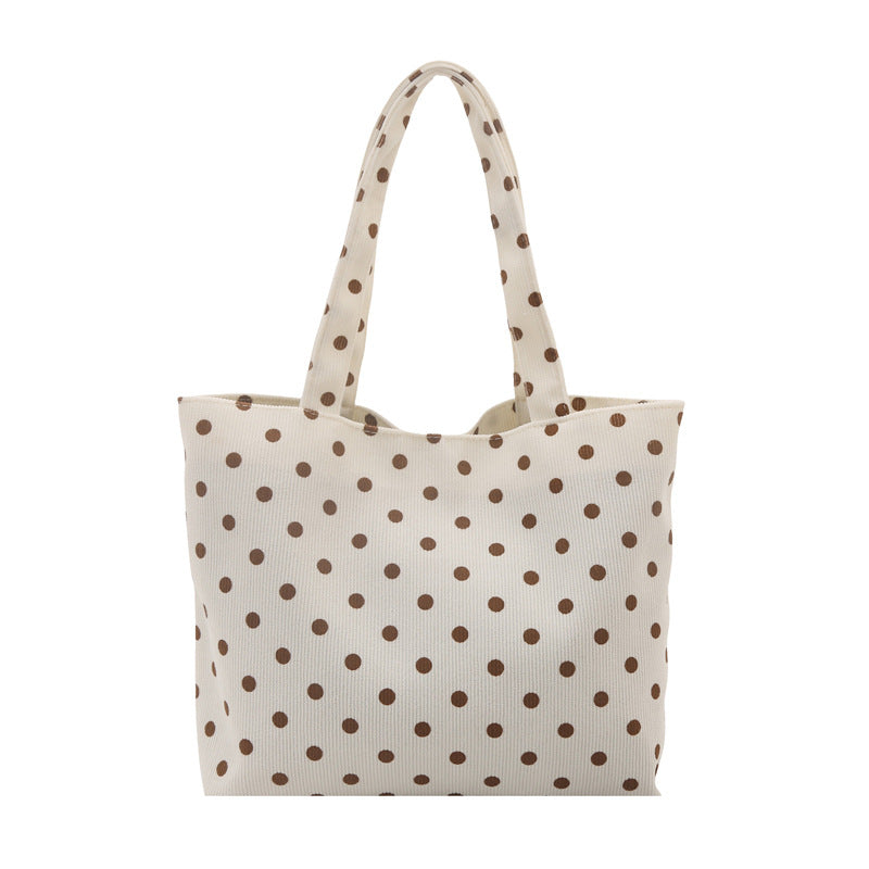 Polka Dot PU Tote Bag with Adjustable Strap