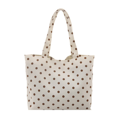 Polka Dot PU Tote Bag with Adjustable Strap