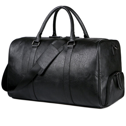 PU Leather Mens Travel Bag with Shoe Compartment