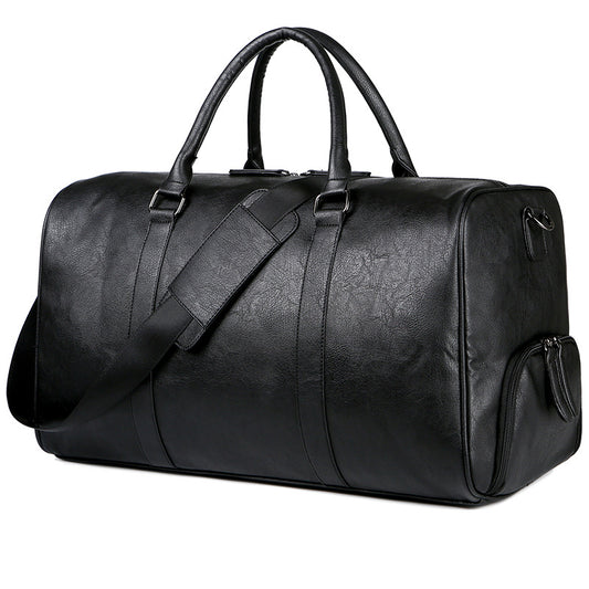 PU Leather Mens Travel Bag with Shoe Compartment