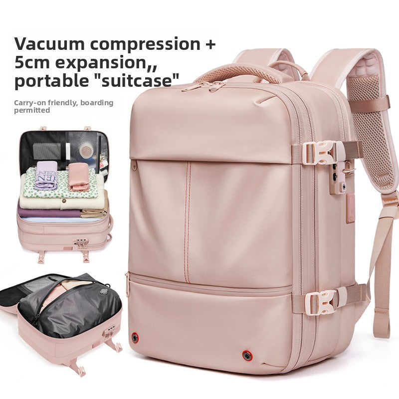 Vacuum Compression Travel Backpack with Wet-Dry Separation