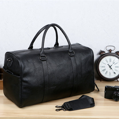 PU Leather Mens Travel Bag with Shoe Compartment