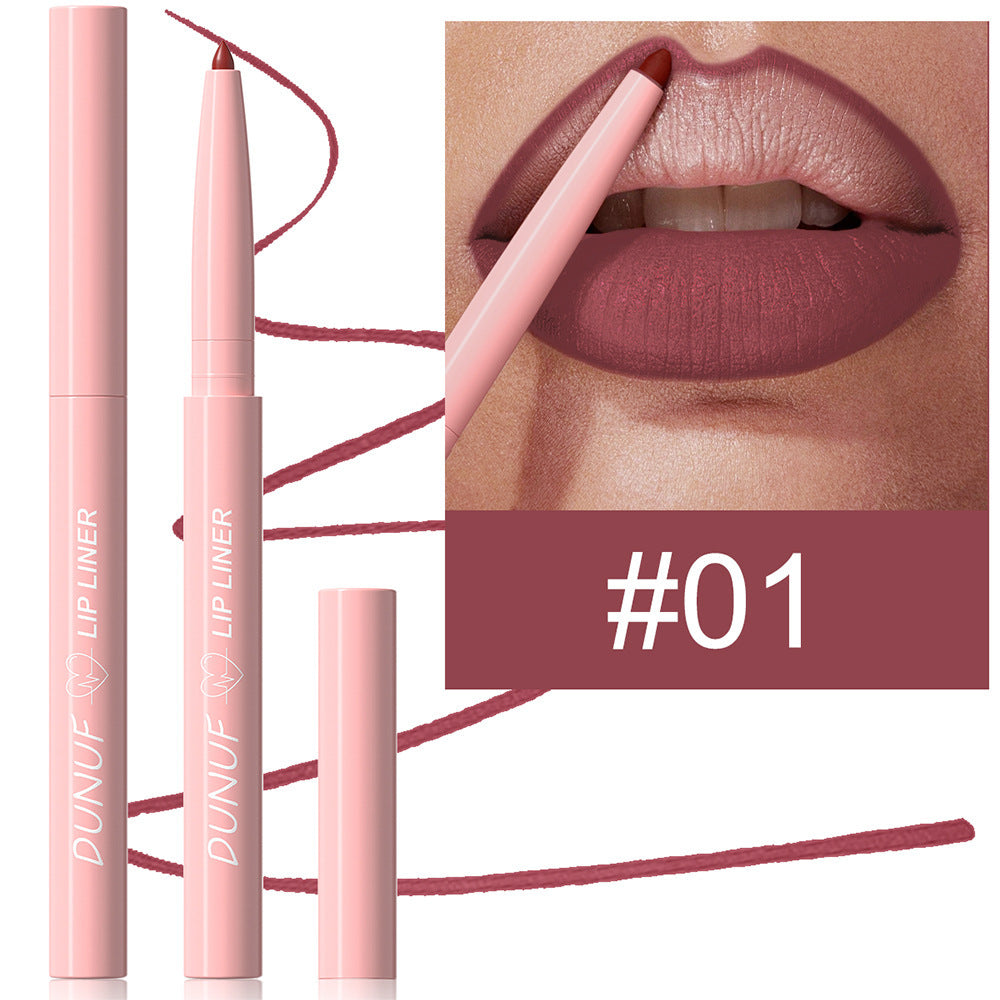 Outline lip shape with lipstick