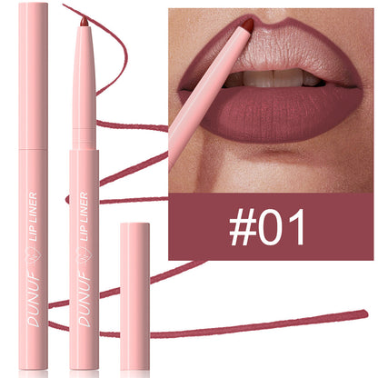 Outline lip shape with lipstick