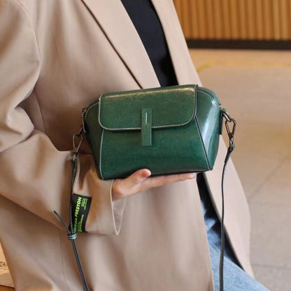 Genuine Leather Vintage Shell Crossbody Bag