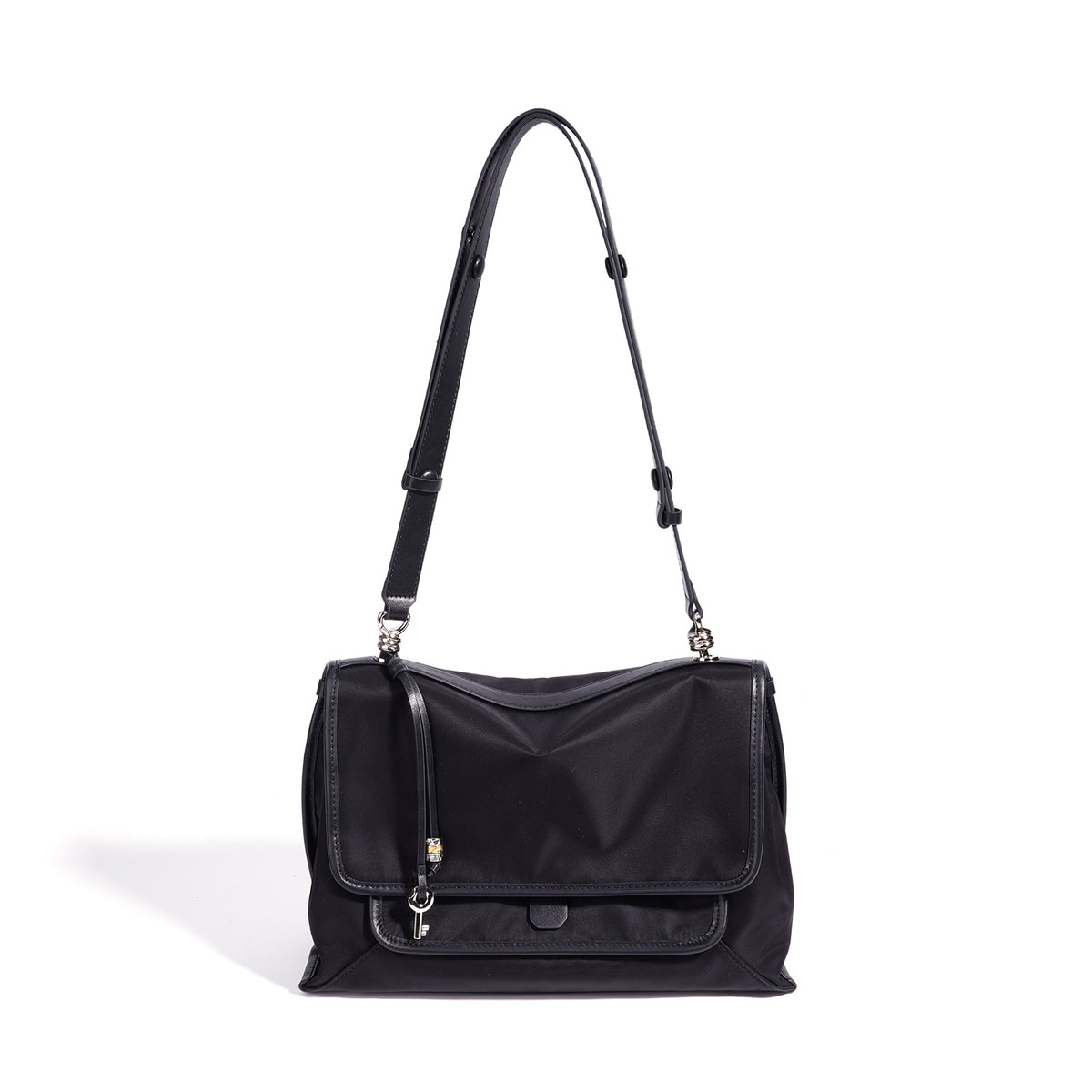 Nylon Messenger Bag with Flip-Top