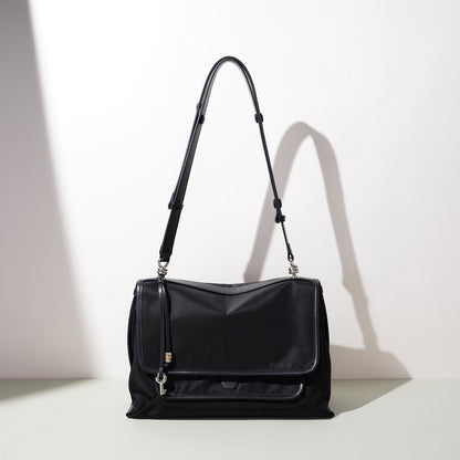 Nylon Messenger Bag with Flip-Top