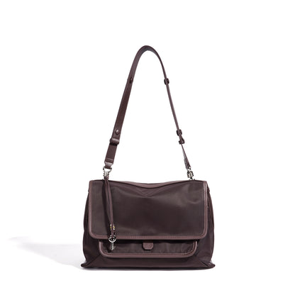 Nylon Messenger Bag with Flip-Top