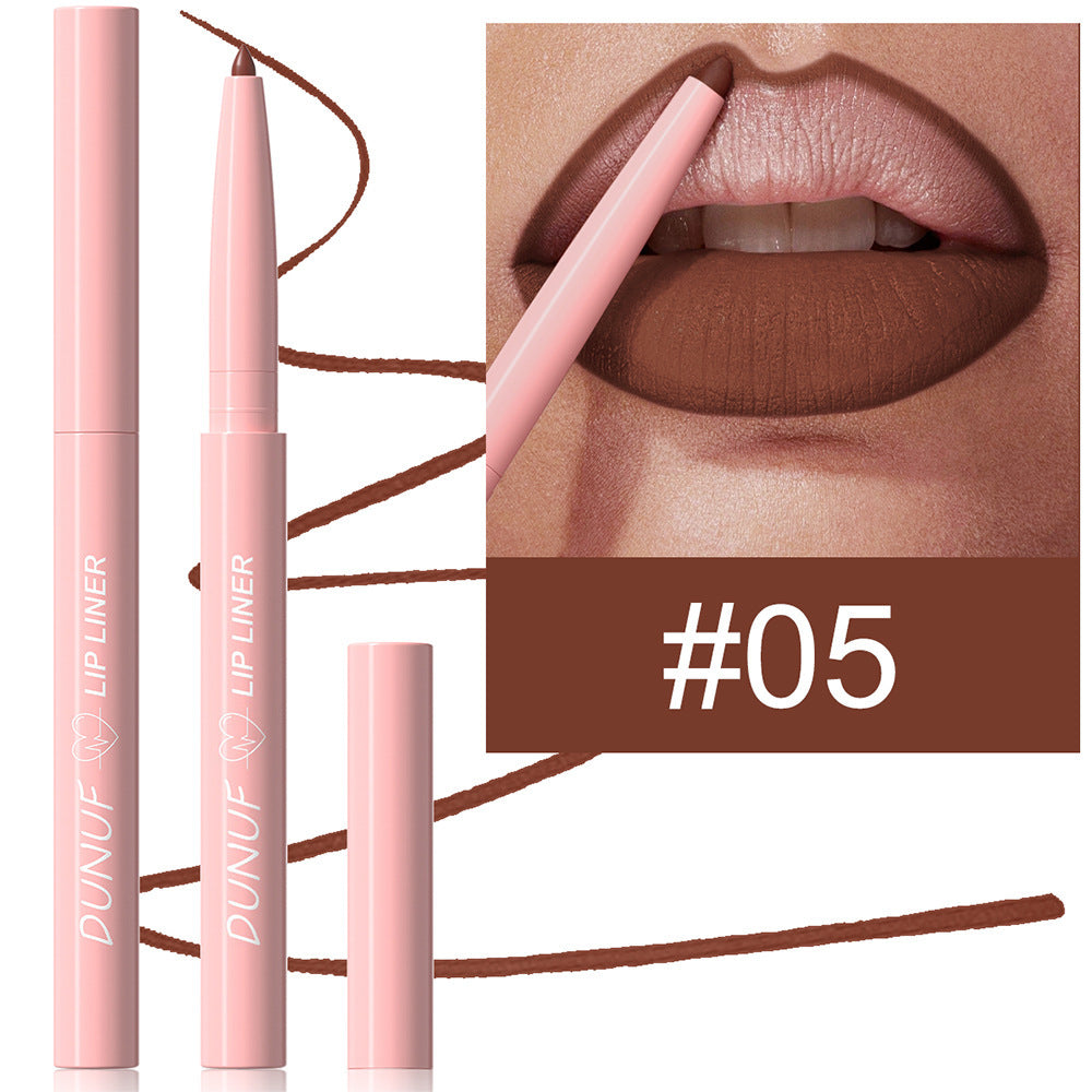 Outline lip shape with lipstick