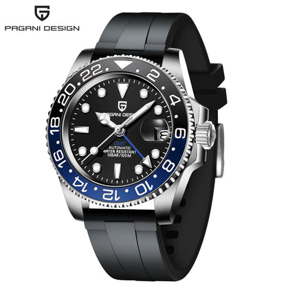 PAGANI DESIGN Mens GMT Mechanical Watch Luminous Calendar