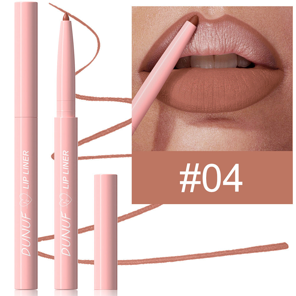 Outline lip shape with lipstick