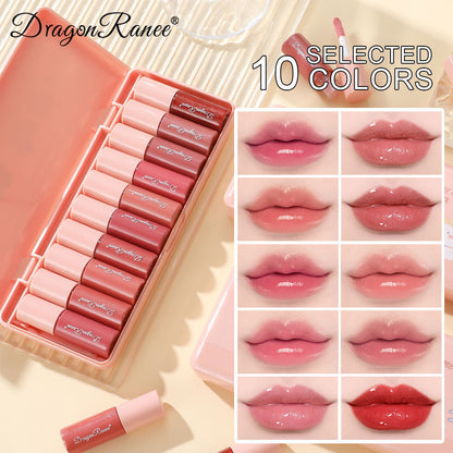 Cartoon Lip Gloss 10-Piece Moisturizing Set