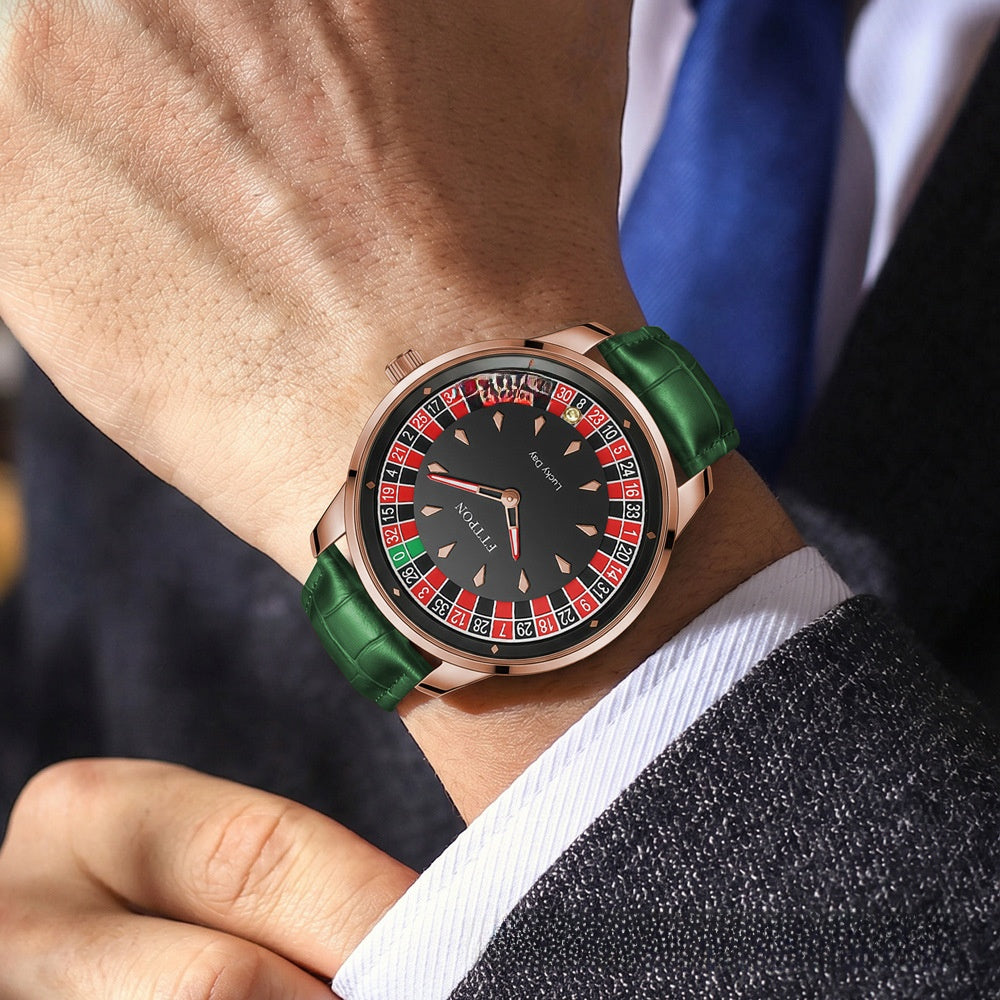 Mens Roulette Dial Quartz Watch