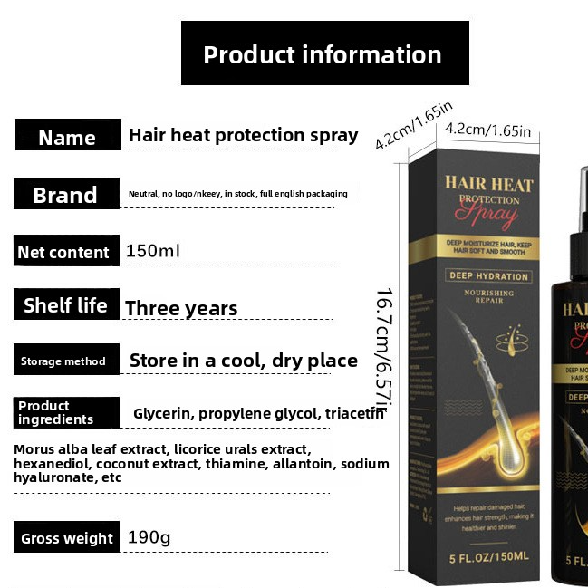 Hair Thermal Protection Spray for Curling and Blow Drying