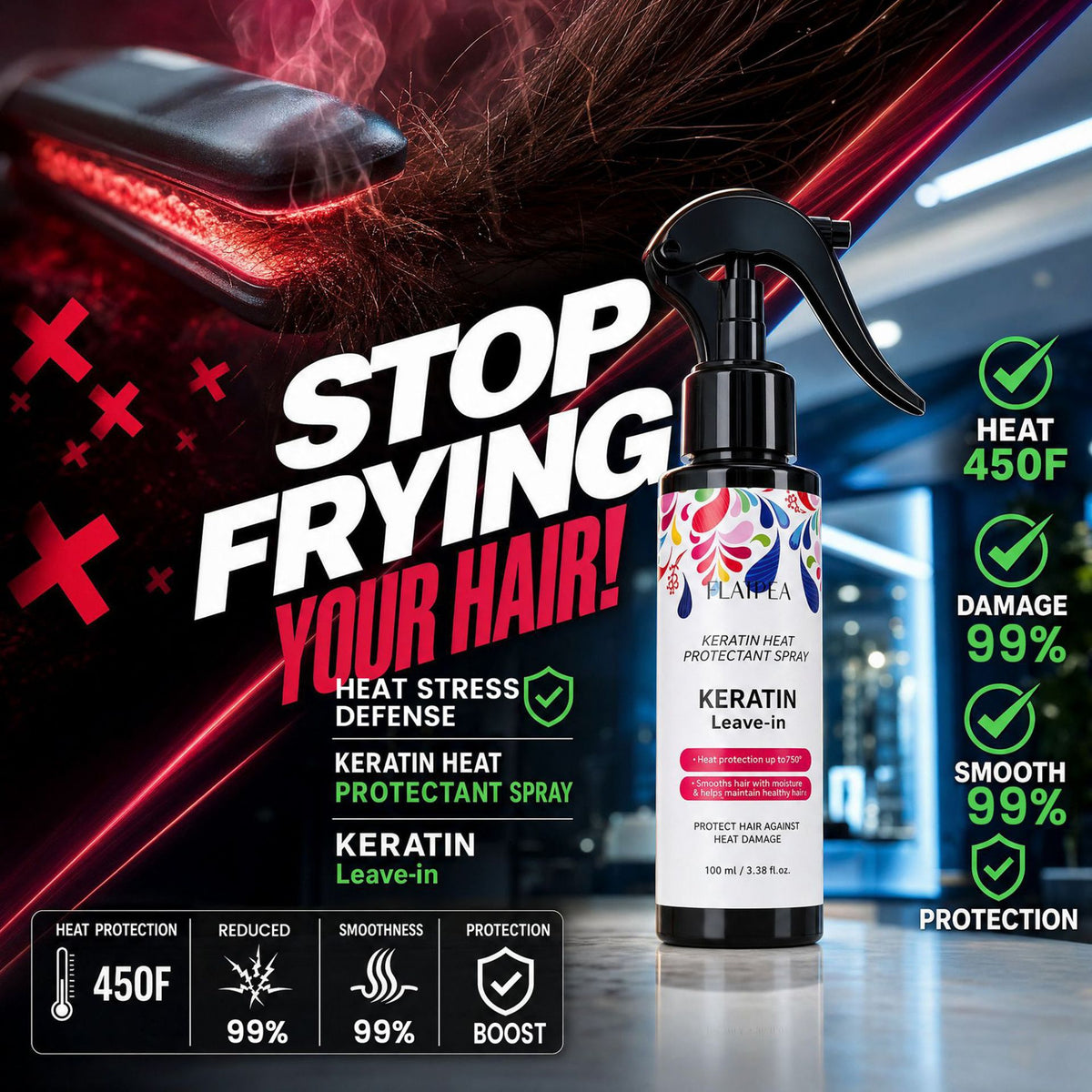 Keratin Heat Protection Hair Spray