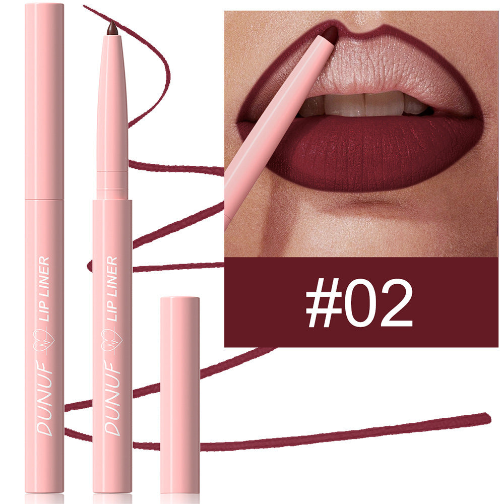 Outline lip shape with lipstick