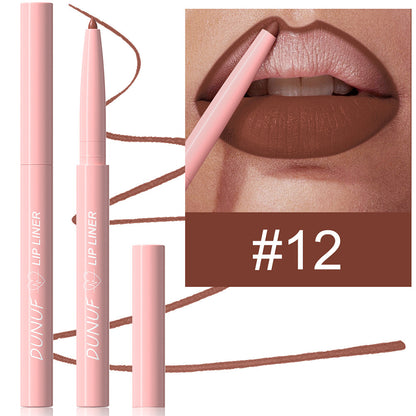 Outline lip shape with lipstick