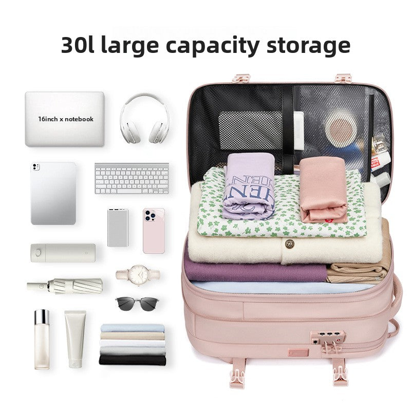 Vacuum Compression Travel Backpack with Wet-Dry Separation
