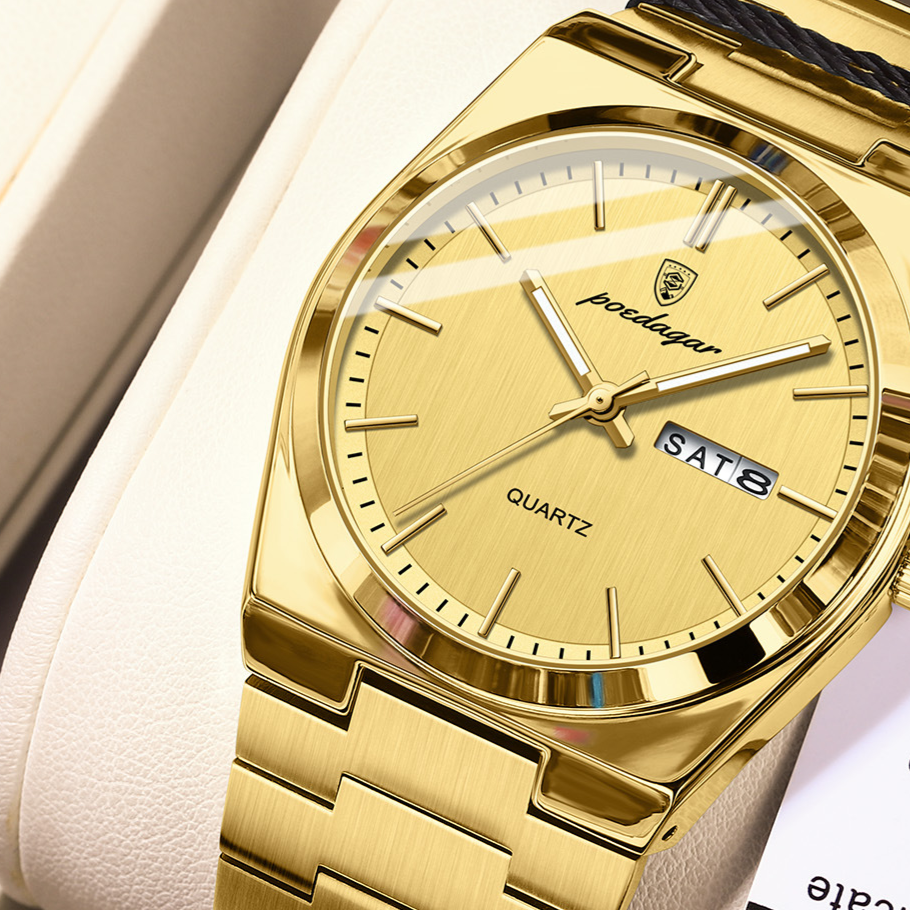 Ultra-Thin Men's Quartz Watch with Luminous Dial