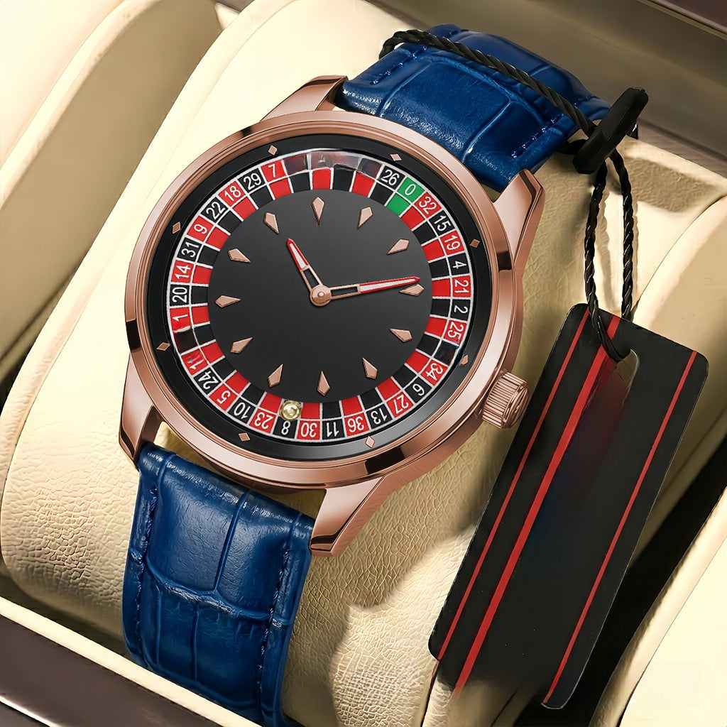 Mens Roulette Dial Quartz Watch