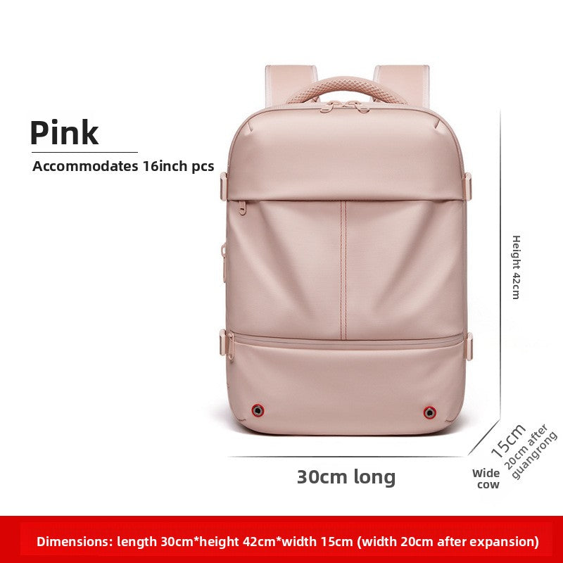 Vacuum Compression Travel Backpack with Wet-Dry Separation