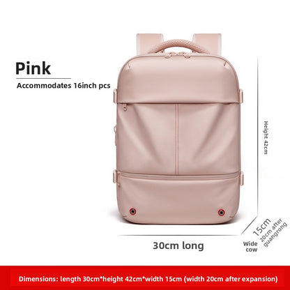 Vacuum Compression Travel Backpack with Wet-Dry Separation