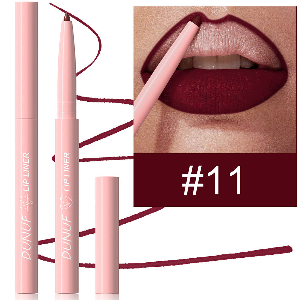 Outline lip shape with lipstick