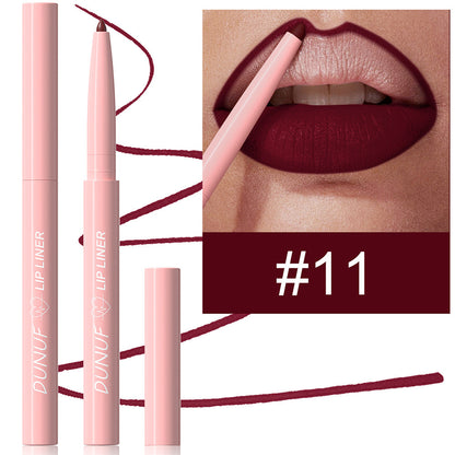 Outline lip shape with lipstick