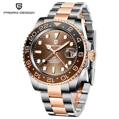 PAGANI DESIGN Mens GMT Mechanical Watch Luminous Calendar