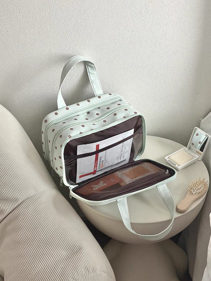 Portable Cosmetic Bag with Three Layers Large Capacity