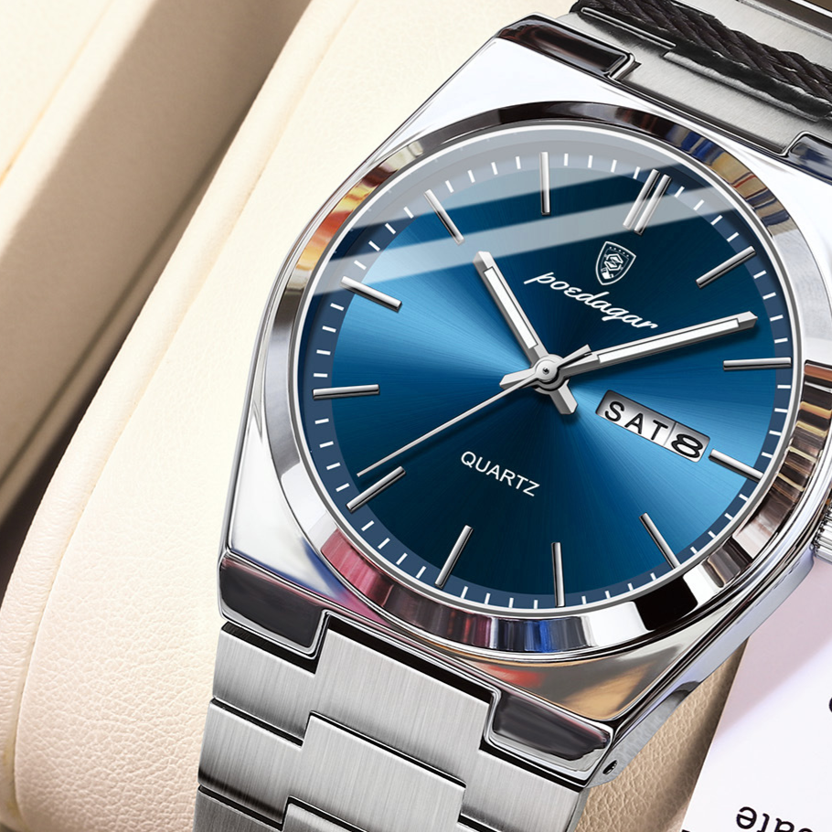 Ultra-Thin Men's Quartz Watch with Luminous Dial