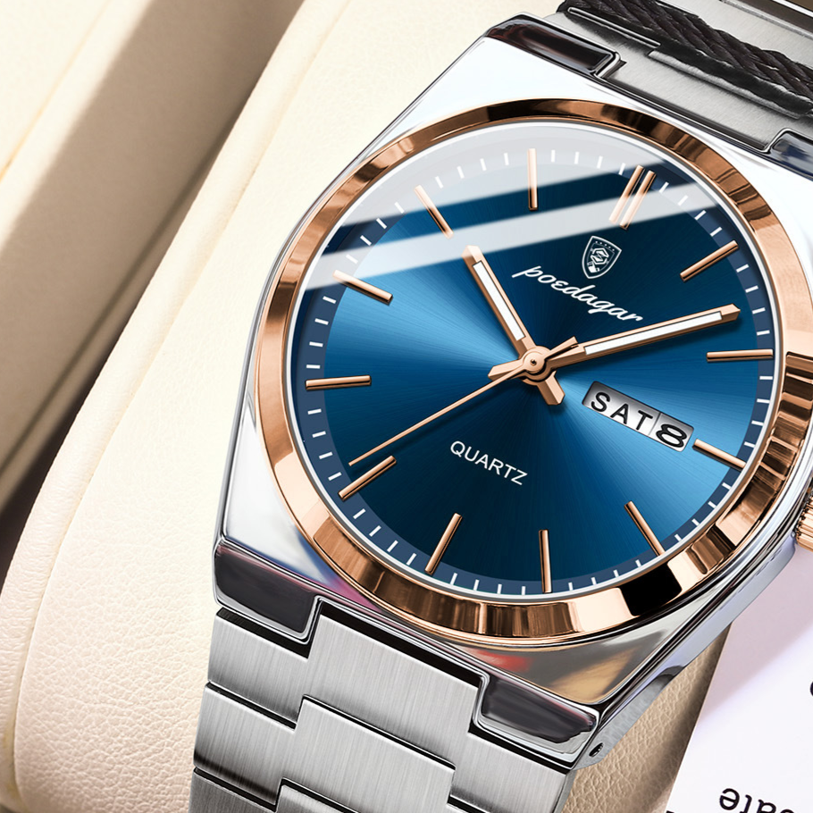 Ultra-Thin Men's Quartz Watch with Luminous Dial