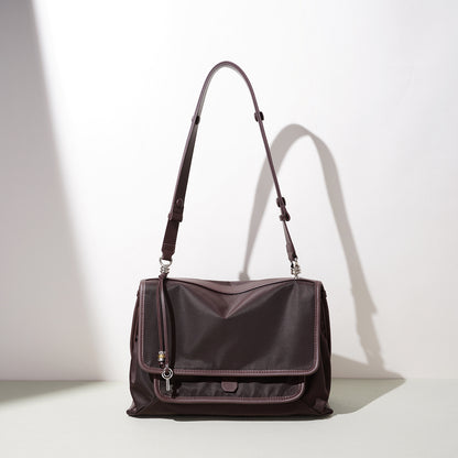 Nylon Messenger Bag with Flip-Top