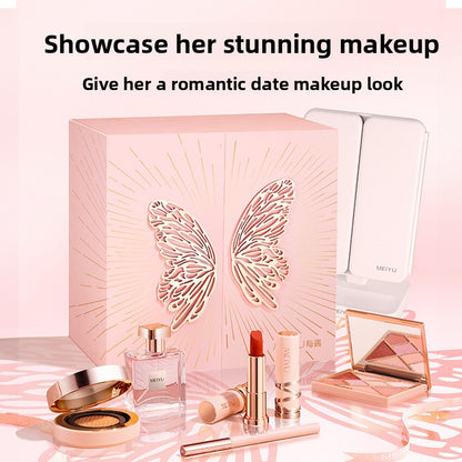 Silk Satin Makeup Gift Box with Lipstick