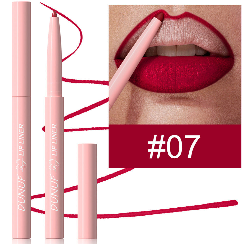 Outline lip shape with lipstick